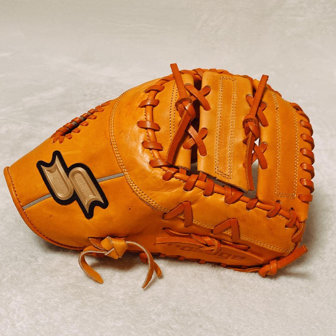 美品　SSK　軟式用ファーストミット　オレンジ　プロエッジ　一塁手用　右利き用
