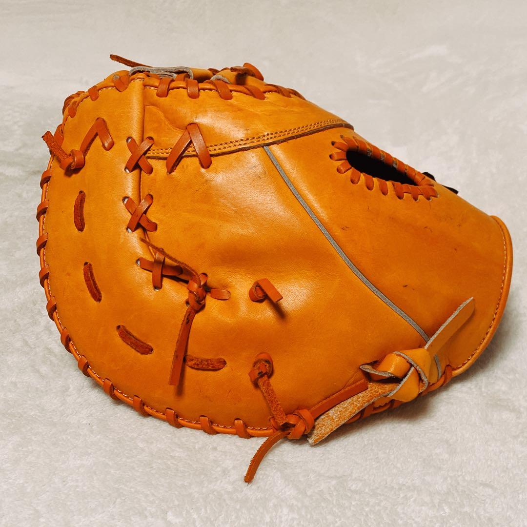 美品　SSK　軟式用ファーストミット　オレンジ　プロエッジ　一塁手用　右利き用