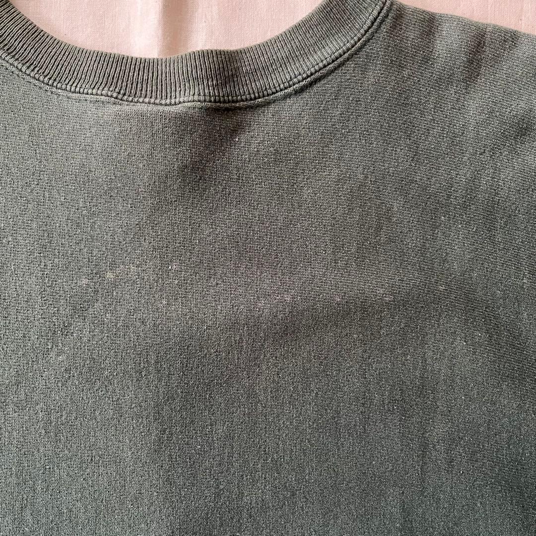 90s リバースウィーブ 深緑 USA製 フェード　reverse weave