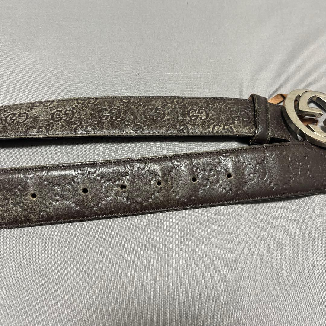 GUCCI グッチ ベルト GG バックル 411924 シマレザー