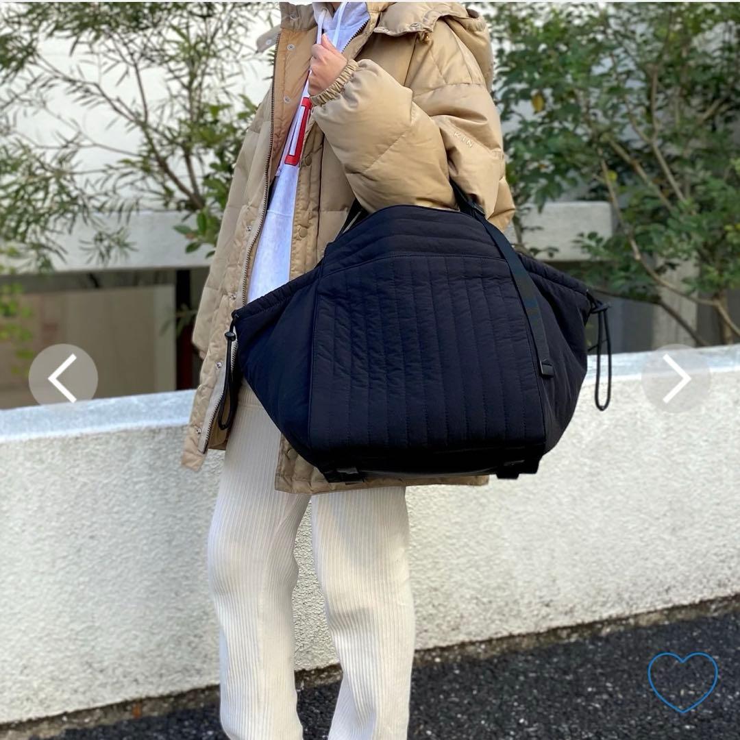 キルティング多機能マザーズバッグ ブラックM