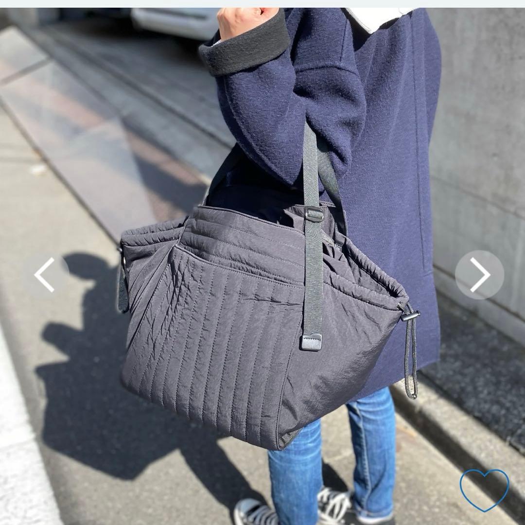 キルティング多機能マザーズバッグ ブラックM