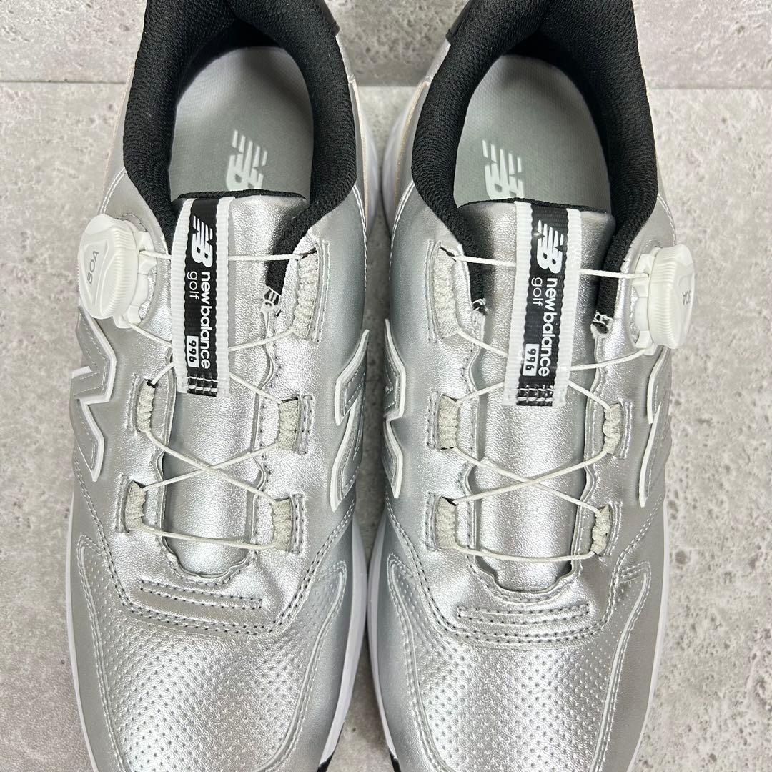 【新品】ニューバランス ゴルフ 996 レディース 24.5 シルバー ボア