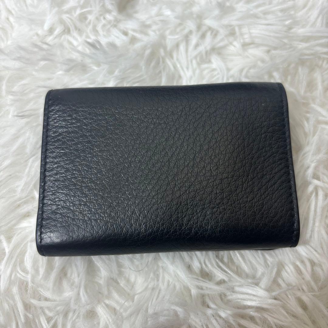 美品✨【バレンシアガ】ペーパーミニウォレット　三つ折り財布　黒
