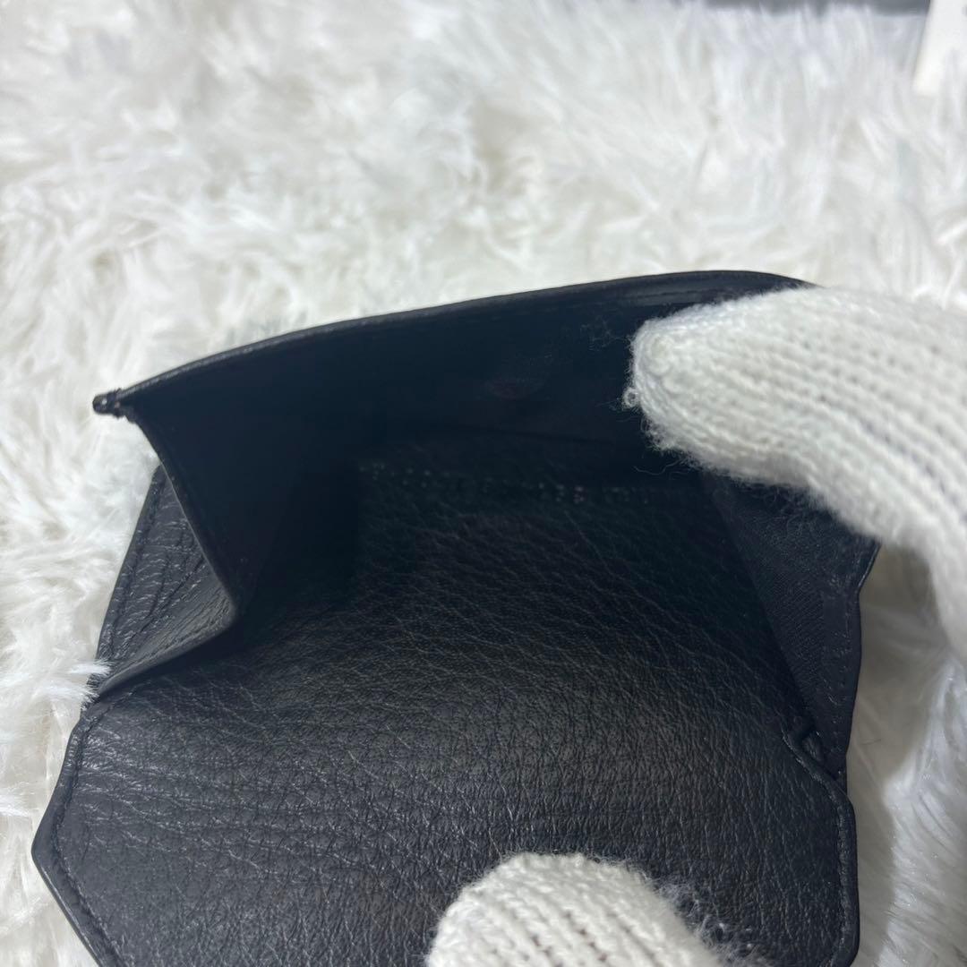 美品✨【バレンシアガ】ペーパーミニウォレット　三つ折り財布　黒