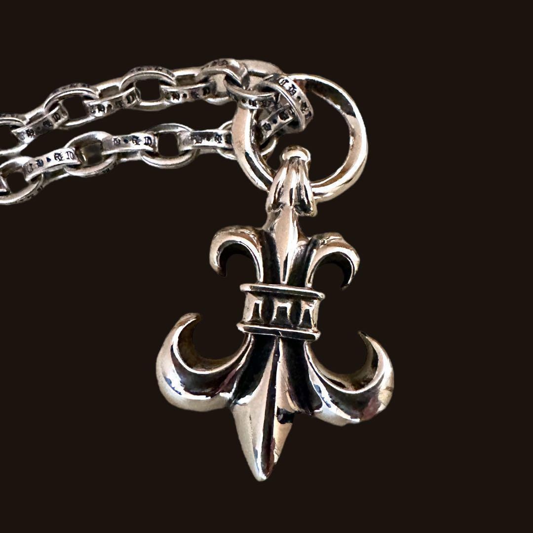 ユリの紋章　新品 シルバー925 ペーパーチェーン フレア ネックレスセット