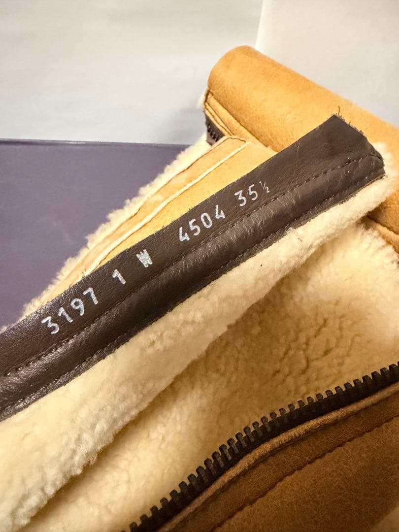 美品　PRADA ベージュ ロングブーツ　ムートン　car shoe 35.5