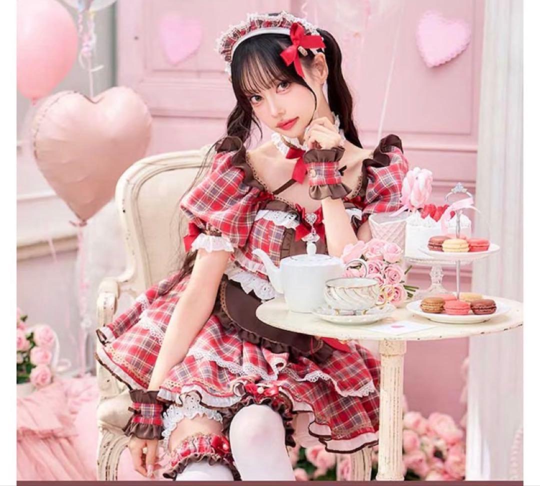 Malymoon完売品中村里砂着用チョコラブチェックメイド　バレンタインコスプレ