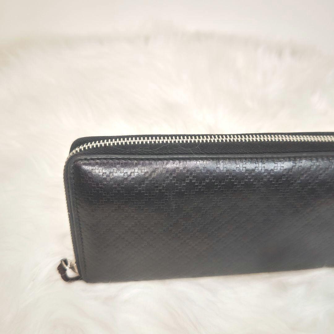 GUCCI　グッチ　ブラック　レザー　オール ラウンド　ファスナー　長財布