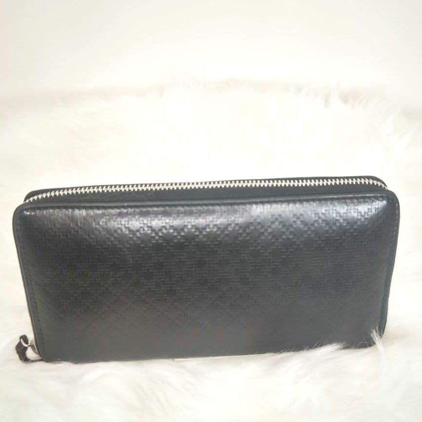 GUCCI　グッチ　ブラック　レザー　オール ラウンド　ファスナー　長財布