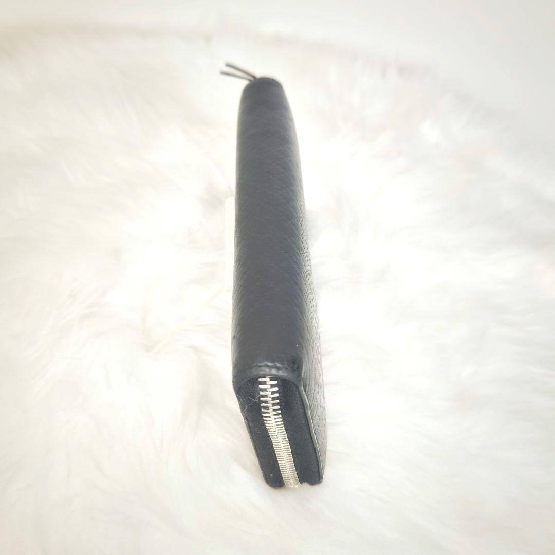 GUCCI　グッチ　ブラック　レザー　オール ラウンド　ファスナー　長財布