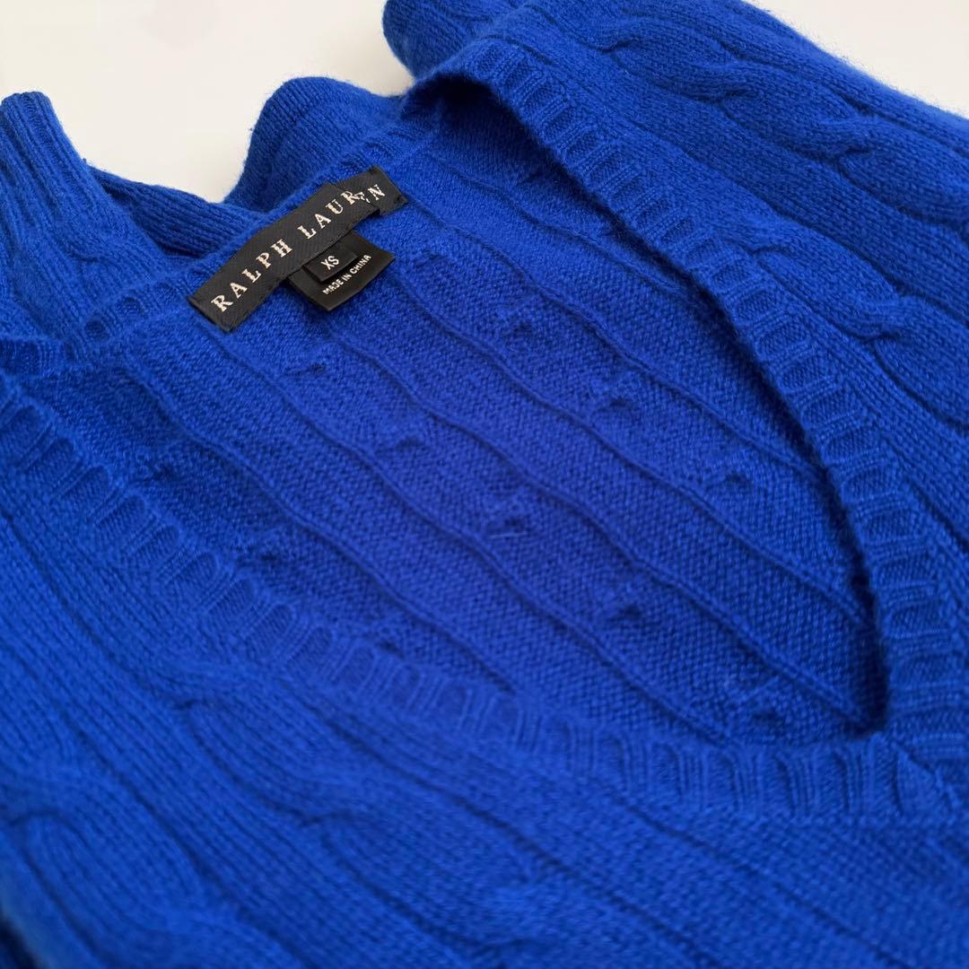 Ralph Lauren ♡ カシミヤ100% Vネック ケーブル編みニット