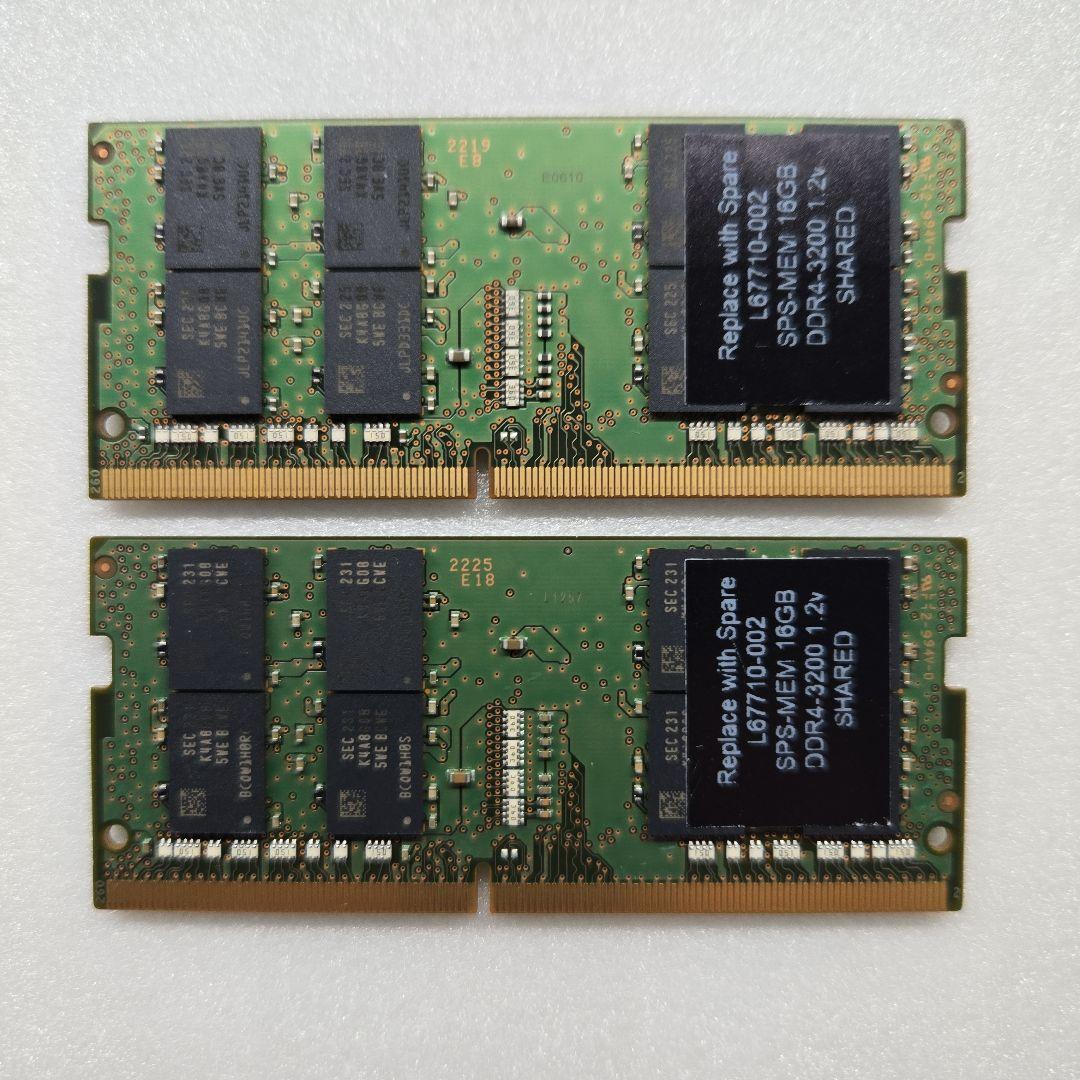 DDR4 3200 16GB×2枚 32GB ノート用メモリ