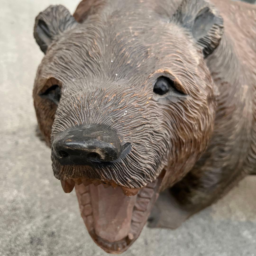 アンティーク　熊彫り物　約60センチ