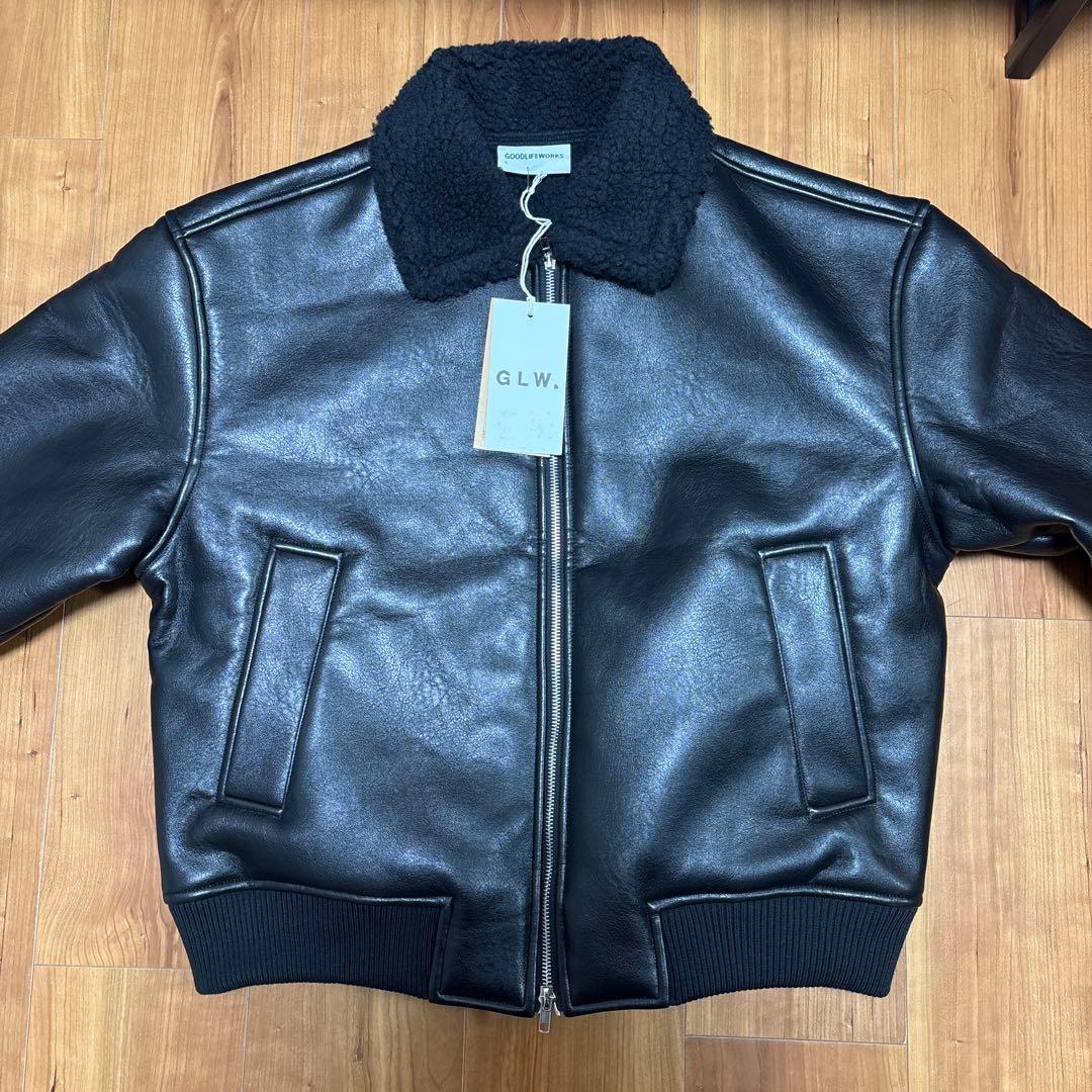 GLW ヴィンテージムートンバイカージャケットブラック
