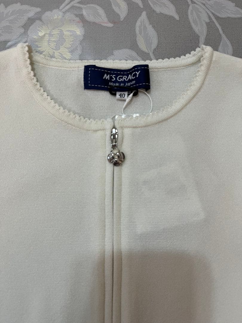 エムズグレイシー未使用ダブルジップカーディガン40
