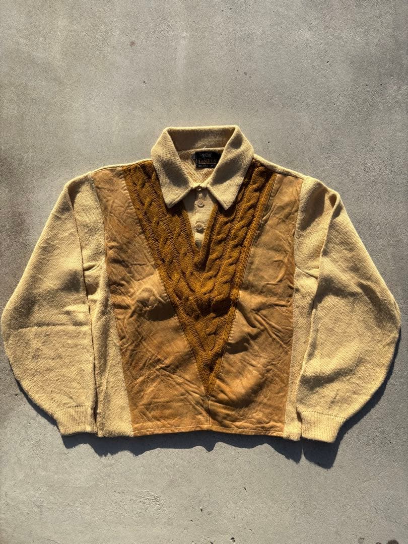 60s CAMPUS Knit V字切り替え ニット セーター 40s 50s