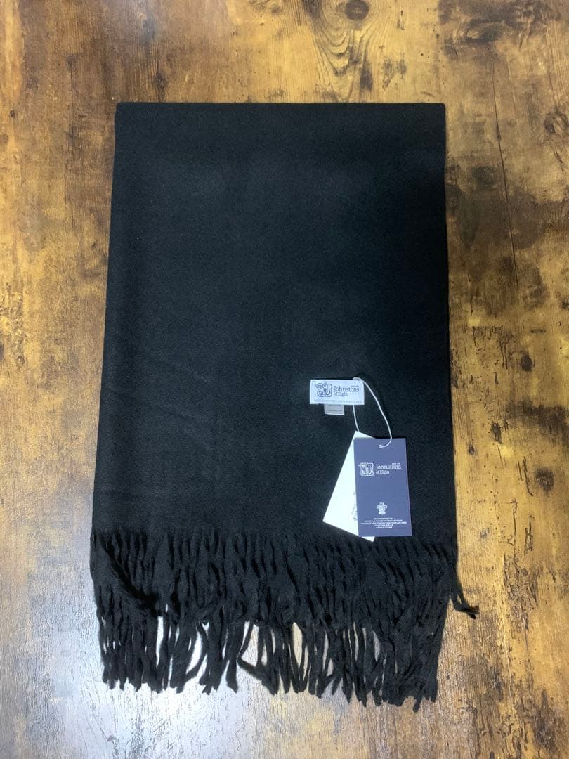 る*み様 美品Johnstons 大判ストールジョンストンズ マフラーブラック