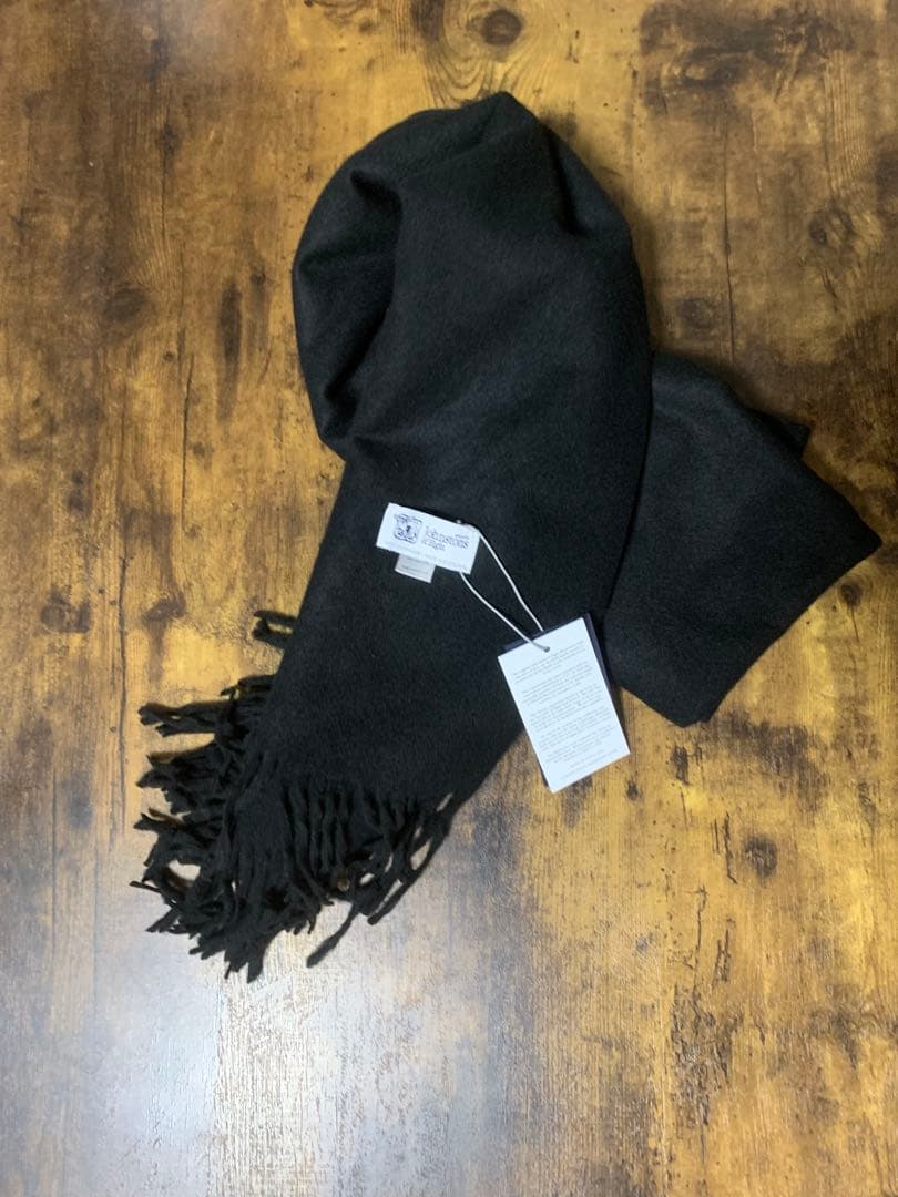 る*み様 美品Johnstons 大判ストールジョンストンズ マフラーブラック