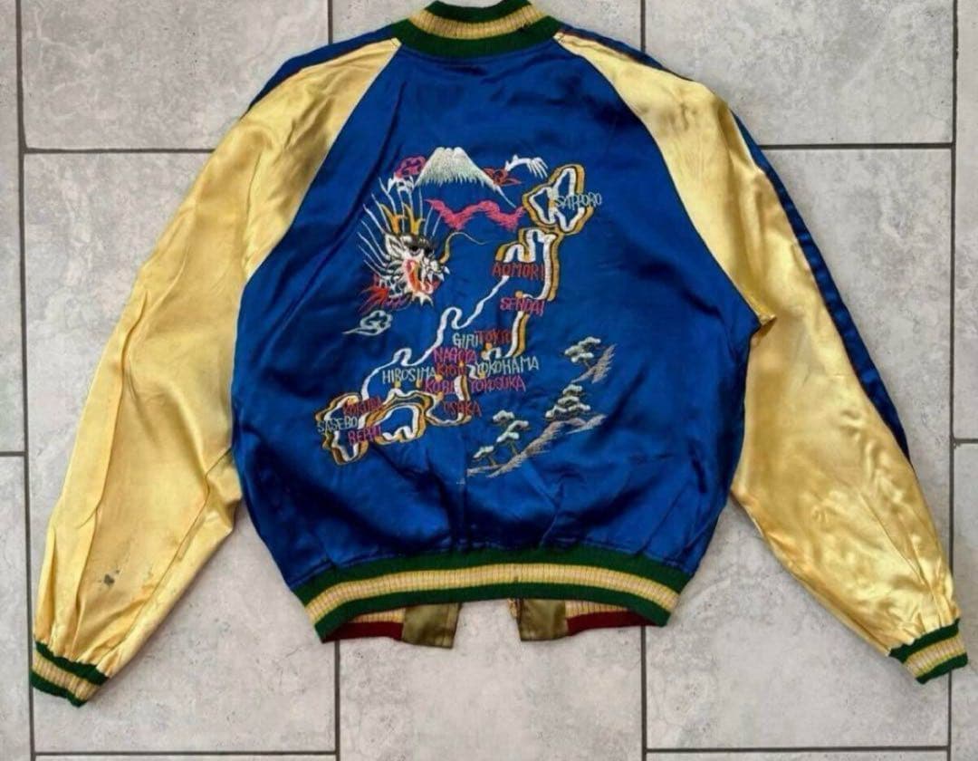 【超希少】50s ヴィンテージ　スカジャン　双龍　ykkジップ