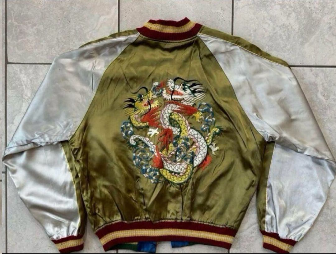 【超希少】50s ヴィンテージ　スカジャン　双龍　ykkジップ