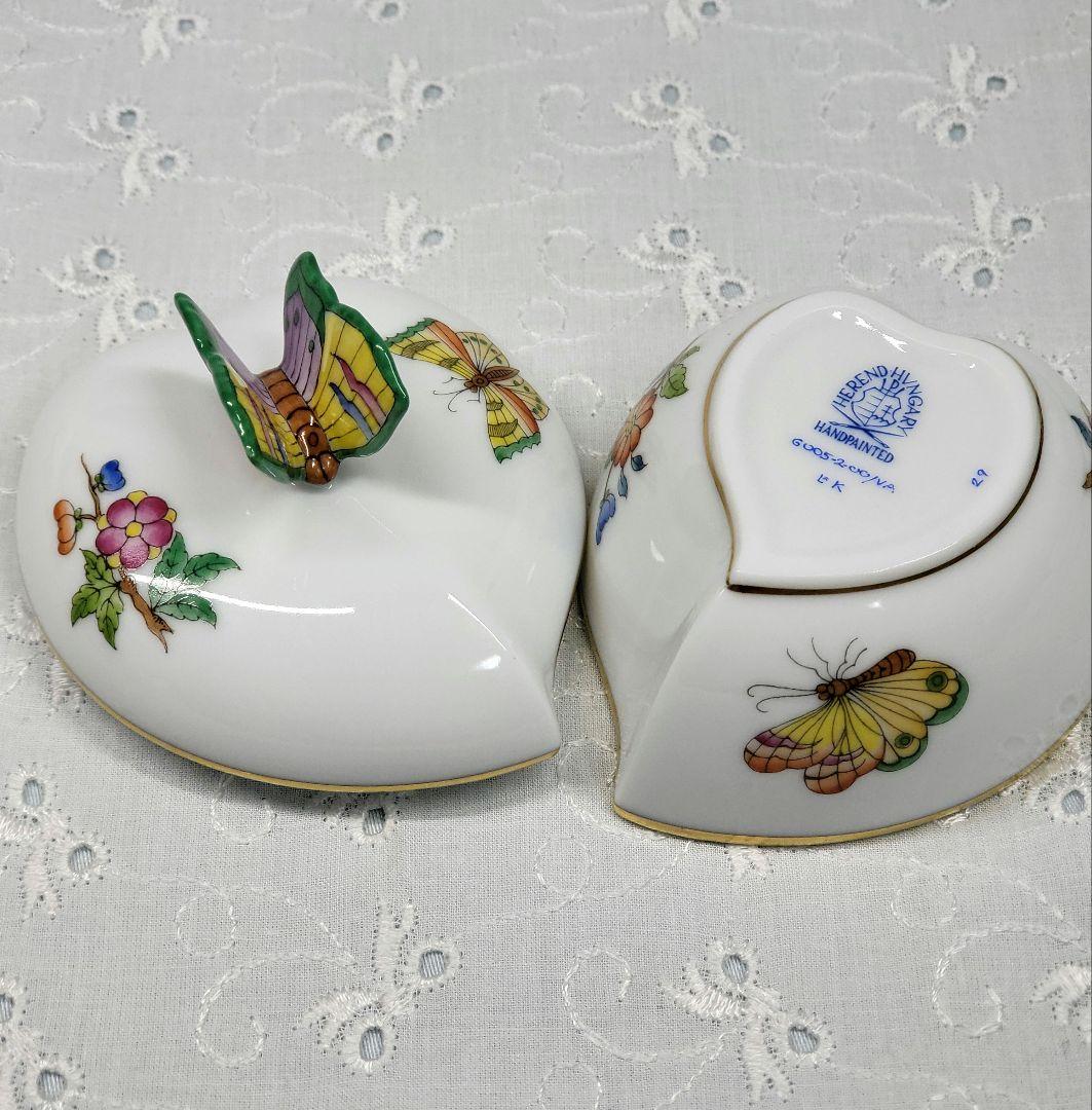 未使用近✨ヘレンド ヴィクトリア ボンボニエール 小物入れ アクセサリー蝶 花