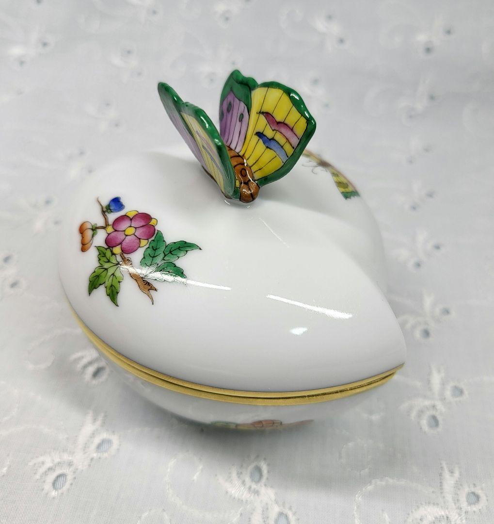 未使用近✨ヘレンド ヴィクトリア ボンボニエール 小物入れ アクセサリー蝶 花