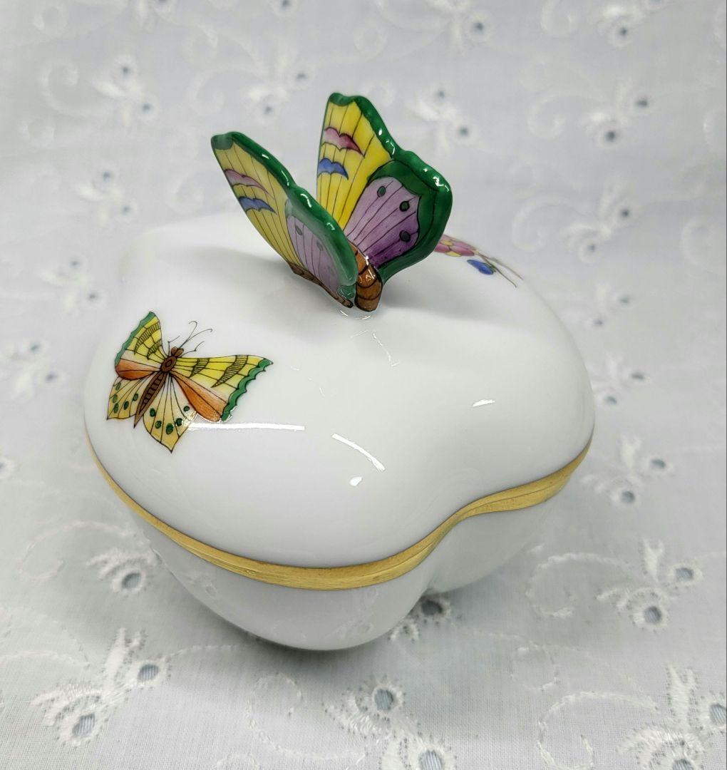 未使用近✨ヘレンド ヴィクトリア ボンボニエール 小物入れ アクセサリー蝶 花