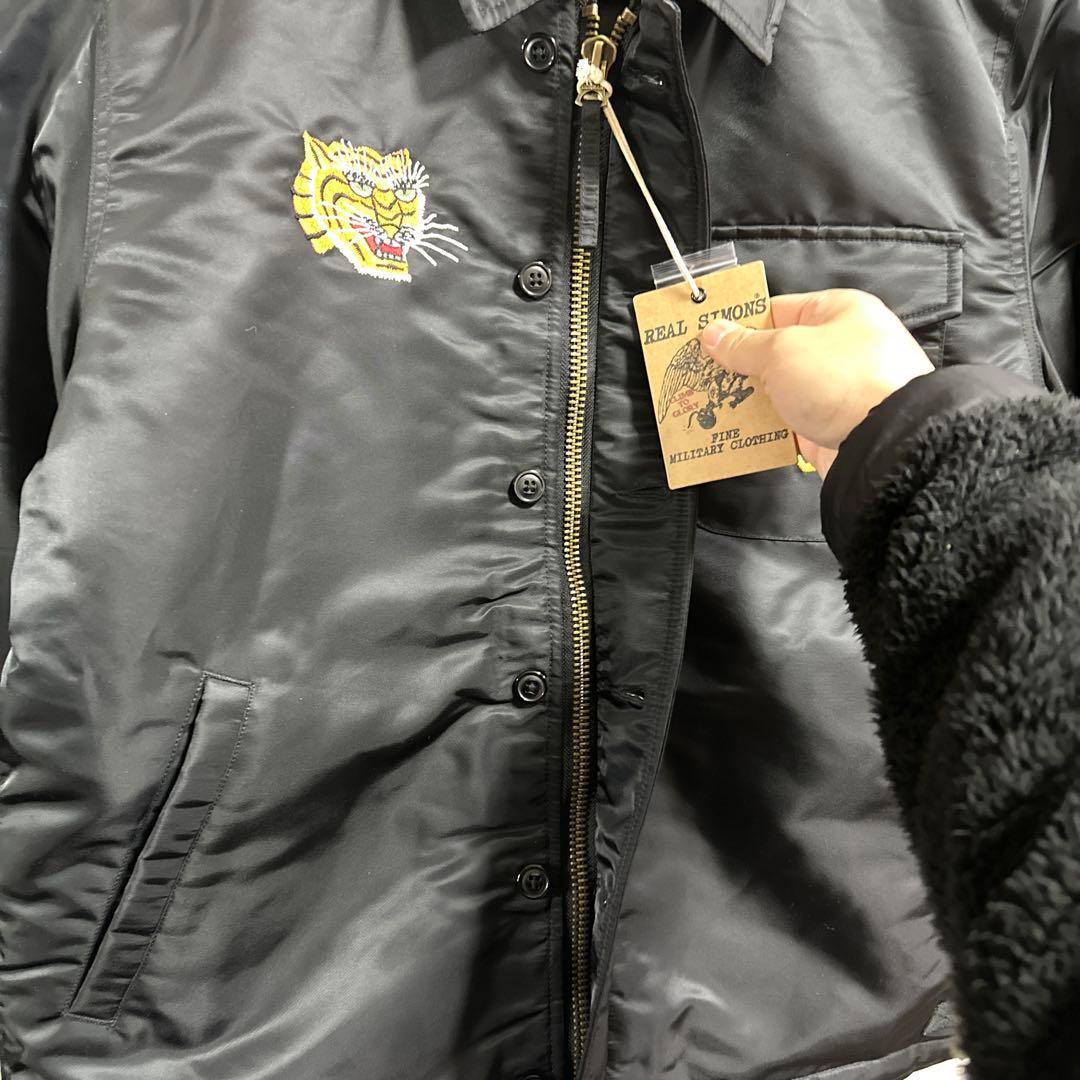 A-2デッキジャケット再構築 スカジャン 虎柄刺繍 高密度ナイロン