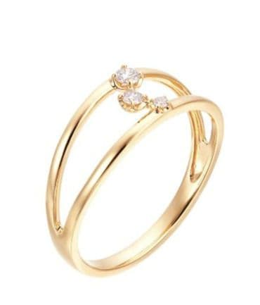 ジュエリーツツミK18イエローゴールドダイヤモンドリング