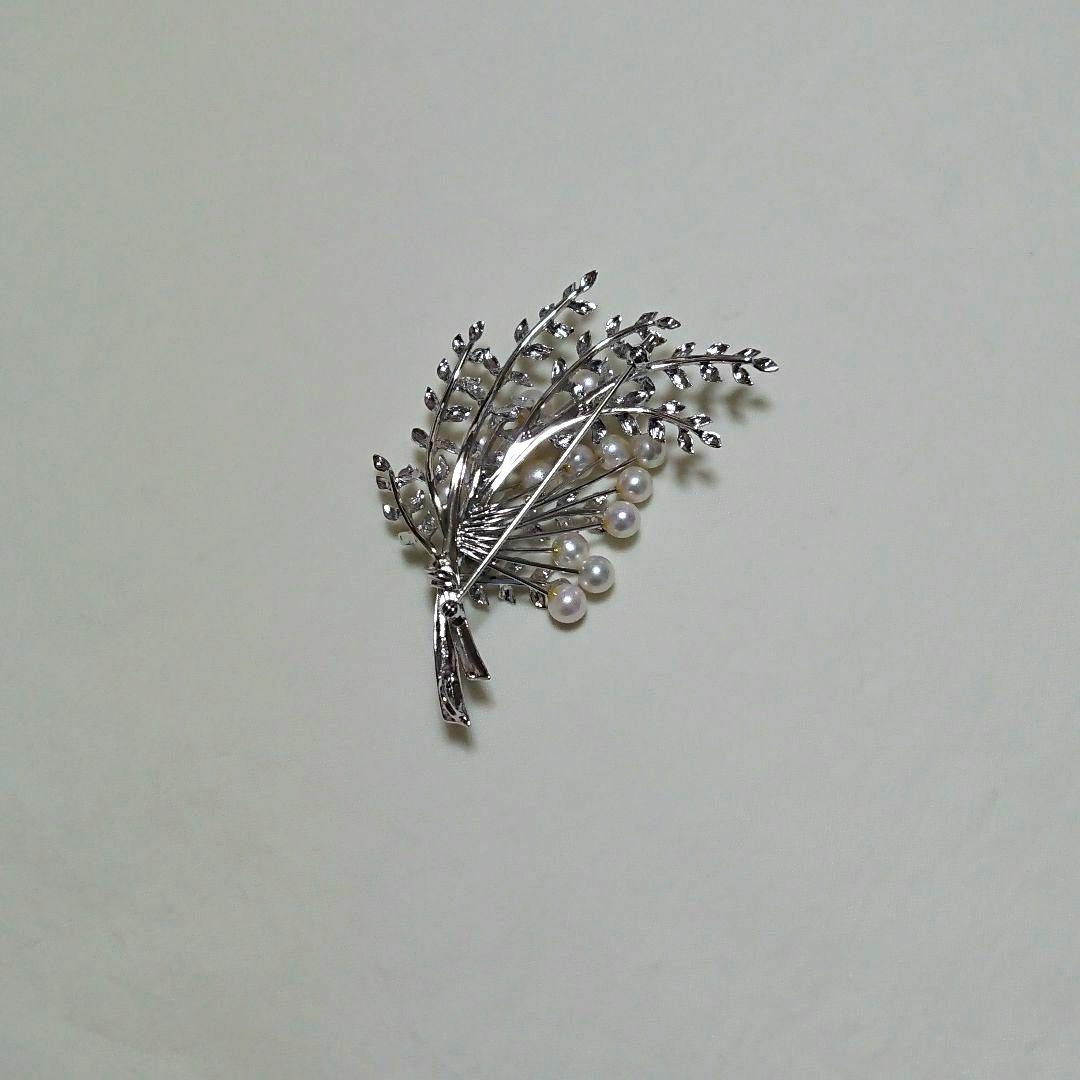 未使用 あこや真珠 シルバー パール ブローチ ペンダント