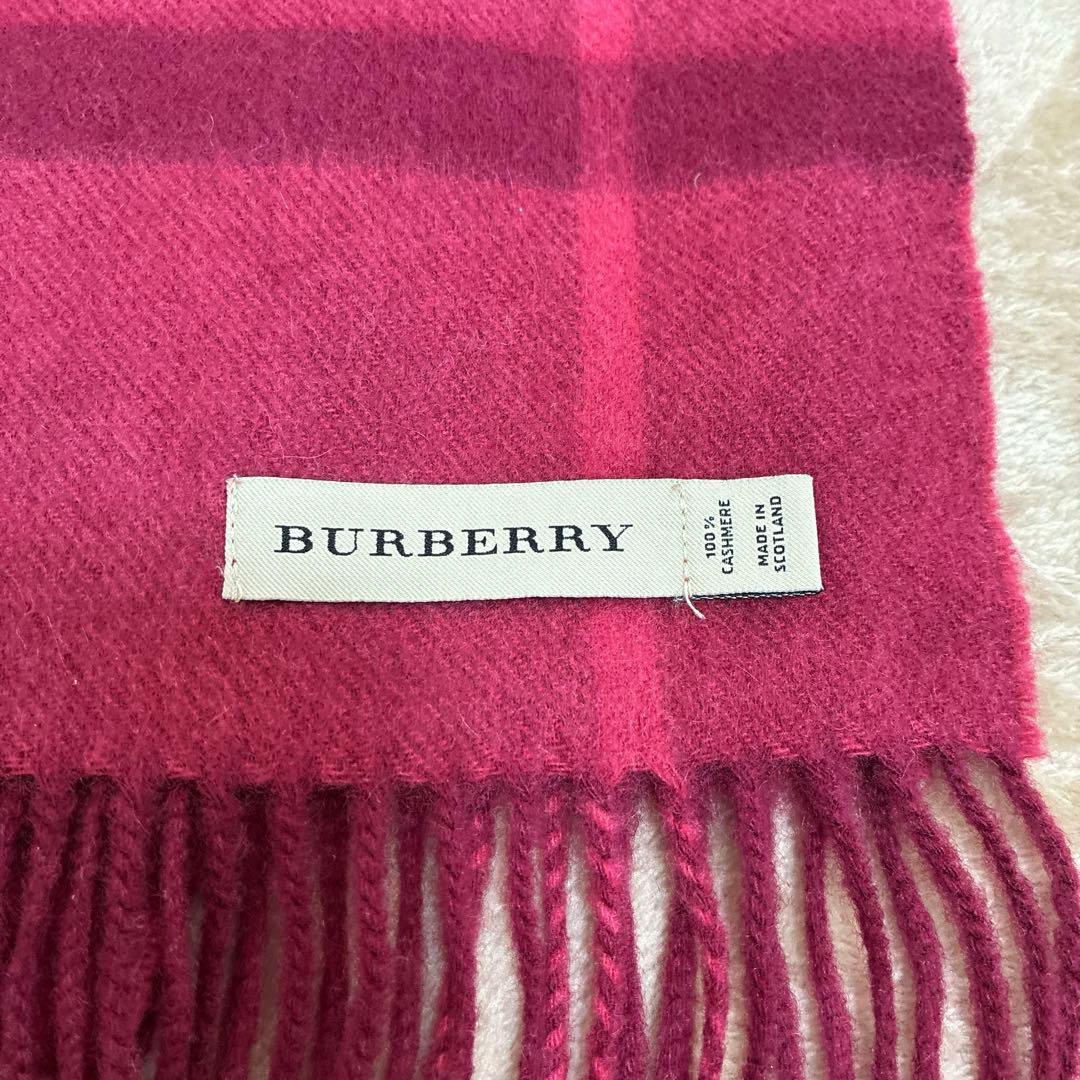 超美品BURBERRYバーバリーカシミヤ100％メガチェックノパチェックマフラー