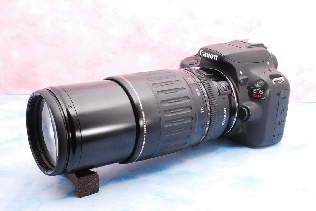 キャノン Kiss X7★Wレンズ★初心者セット★一眼レフカメラ★S数少