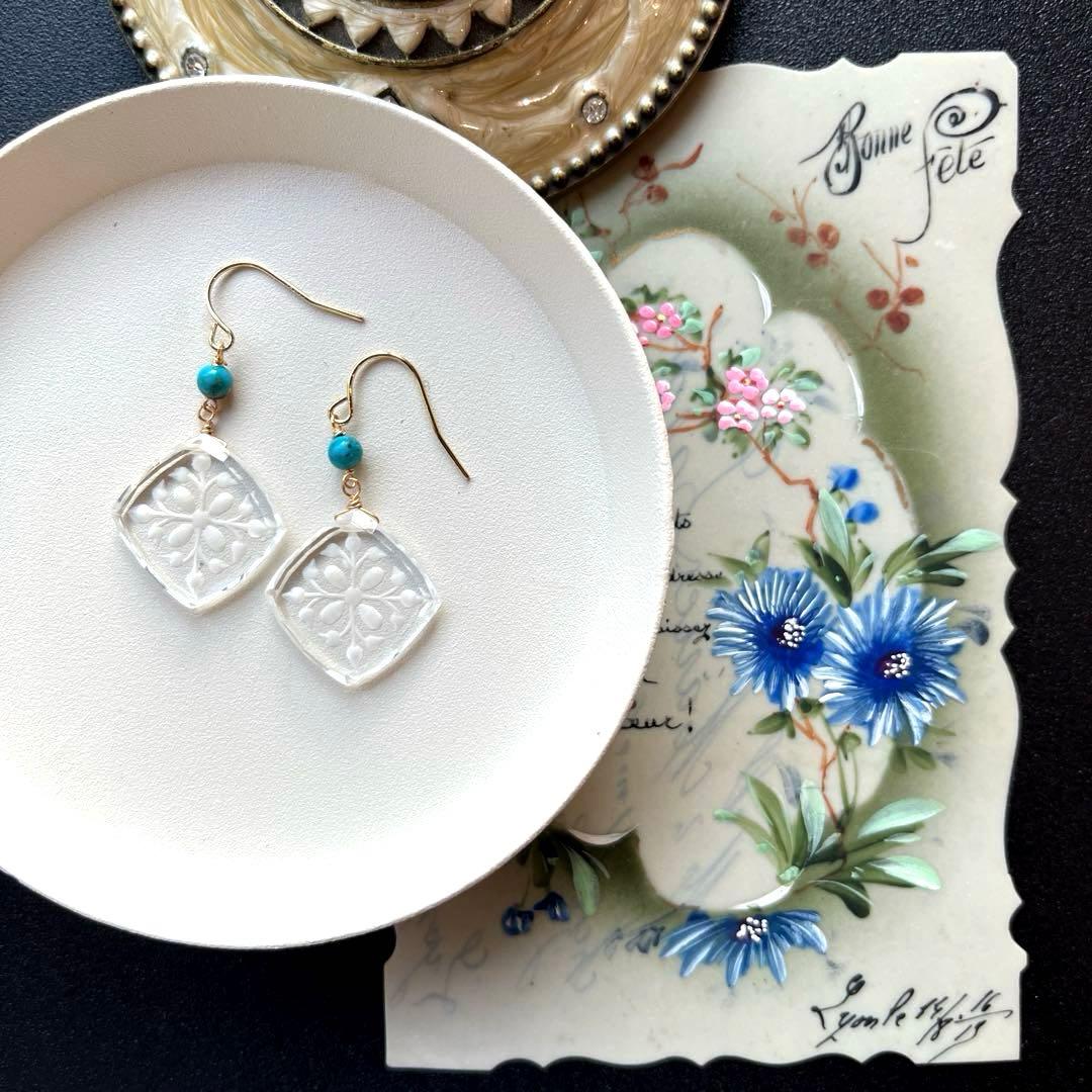 のんたん様✴︎水晶フラワーバックカービング&パープルモスアゲートネックレス