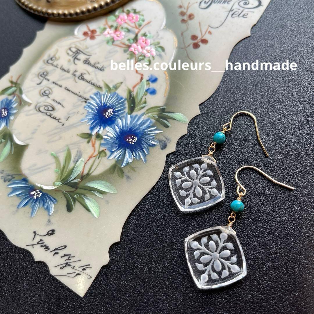 のんたん様✴︎水晶フラワーバックカービング&パープルモスアゲートネックレス