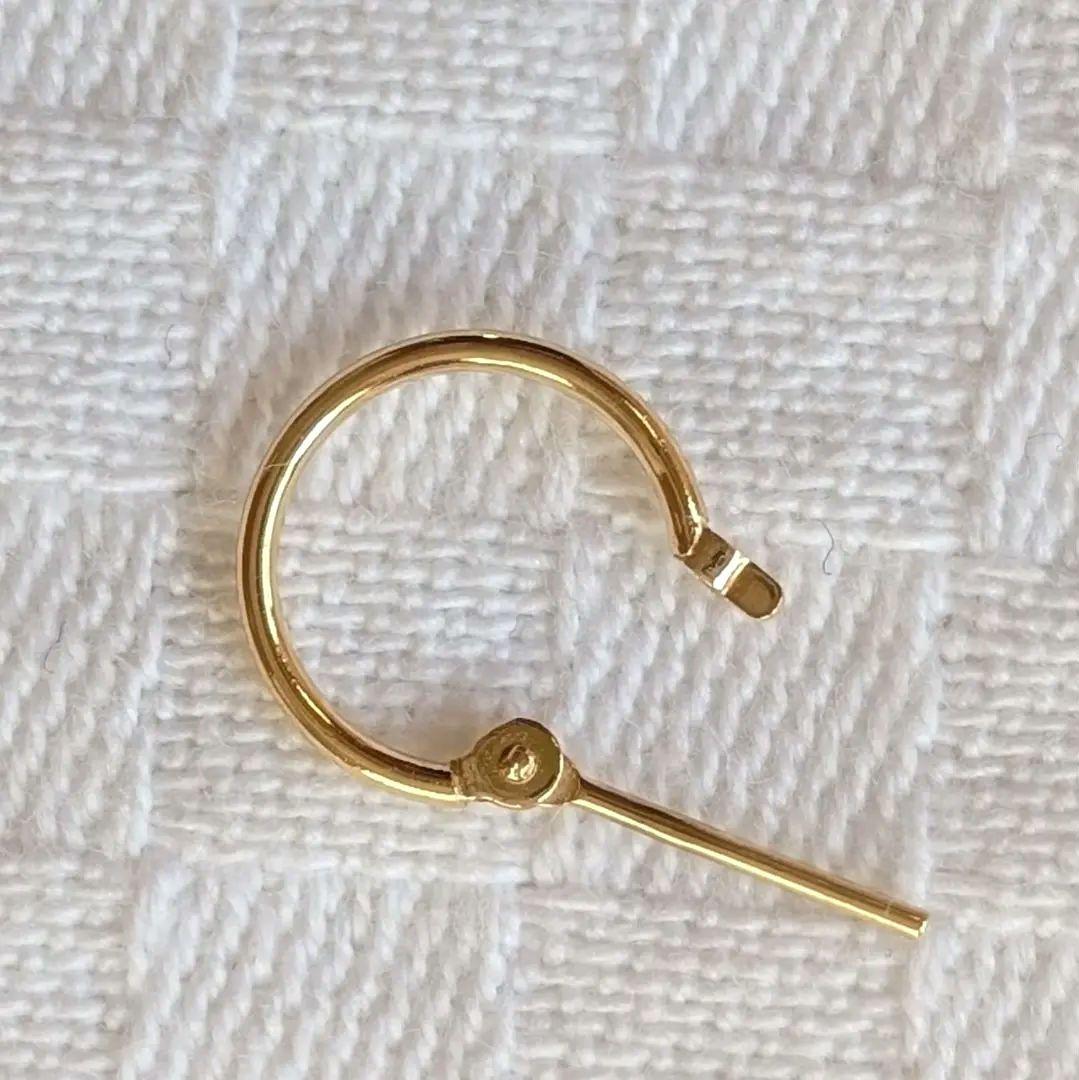 フープピアス 片耳用 18金 太さ1mm 直径10mm 刻印あり