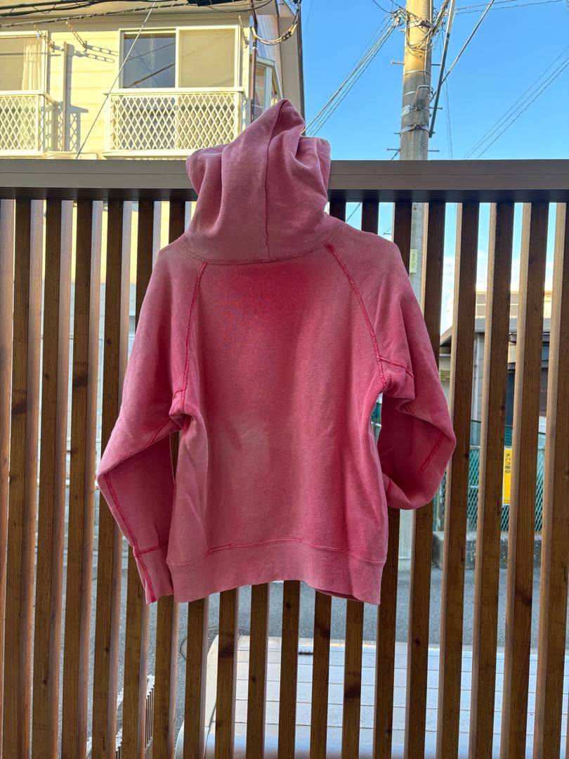 て*～様 50s 60s 鬼フェード 赤パーカー ピンク ヴィンテージ スウェッ