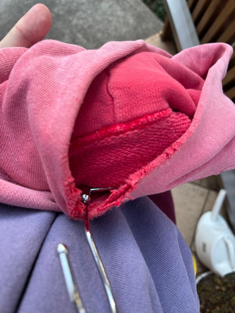 て*～様 50s 60s 鬼フェード 赤パーカー ピンク ヴィンテージ スウェッ