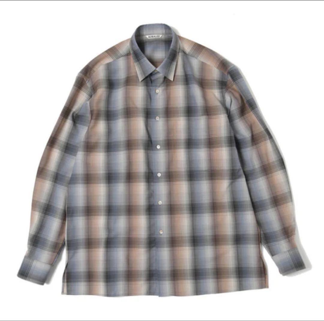 トップス AURALEE_SUPER LIGHT WOOL CHECK SHIRTS