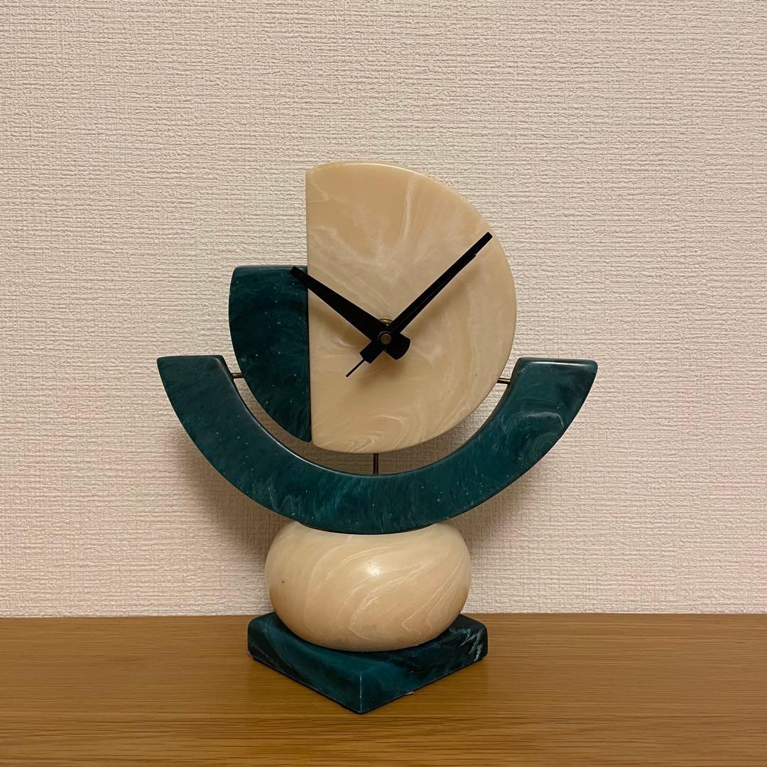 ※最終お値下げ 80's made in USA ポストモダン 大理石 置き時計