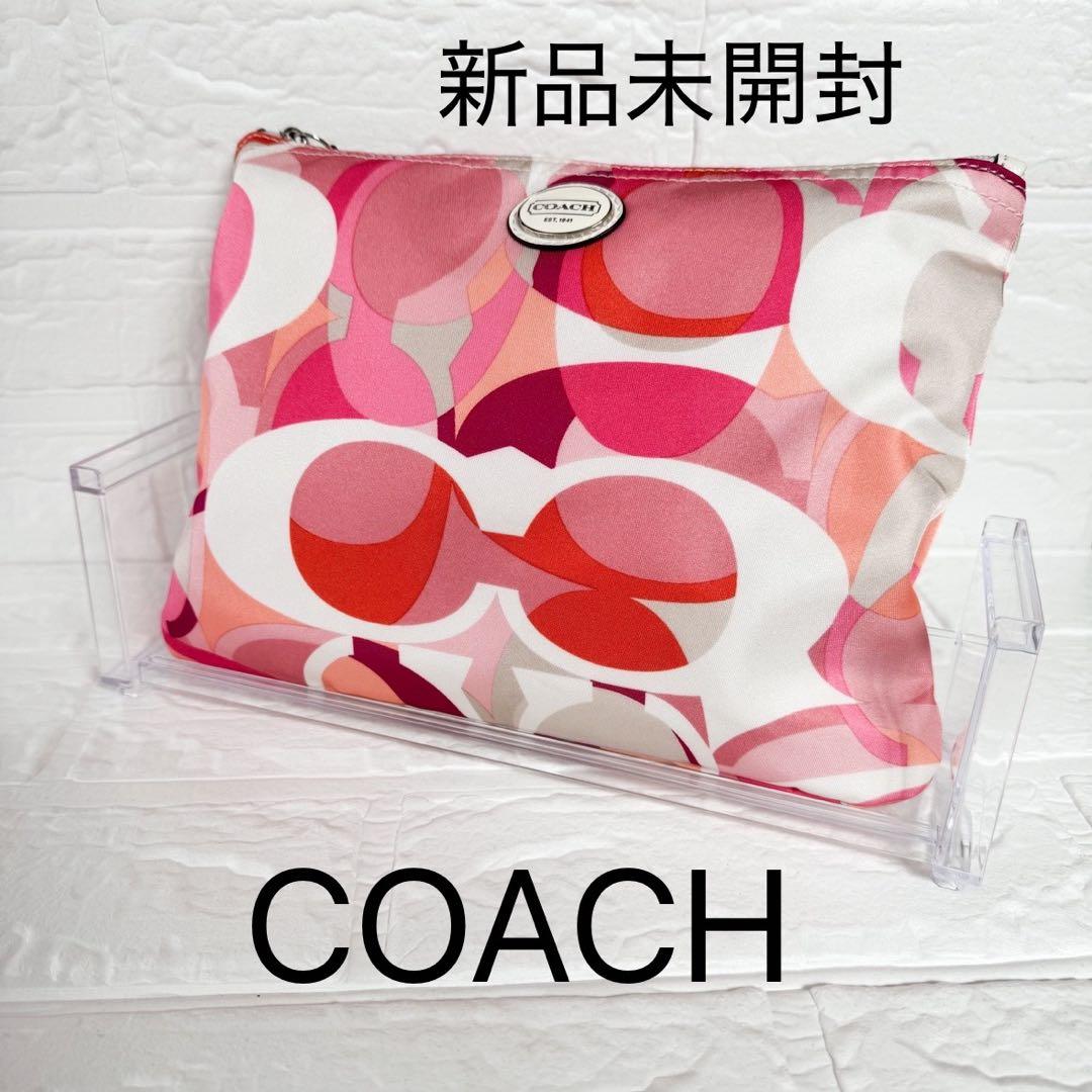 【新品未使用】COACH/コーチ 折りたたみボストンバッグ/シグネチャー ピンク