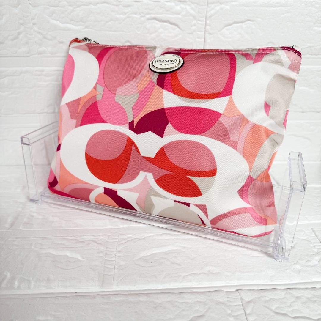 【新品未使用】COACH/コーチ 折りたたみボストンバッグ/シグネチャー ピンク