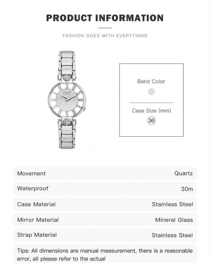 VERSUS シルバー クォーツ時計