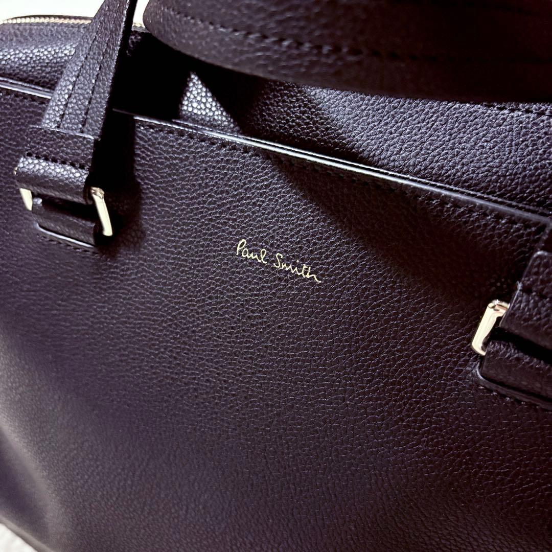 極美品★ポールスミス ブリーフケース マルチストライプ シボ革