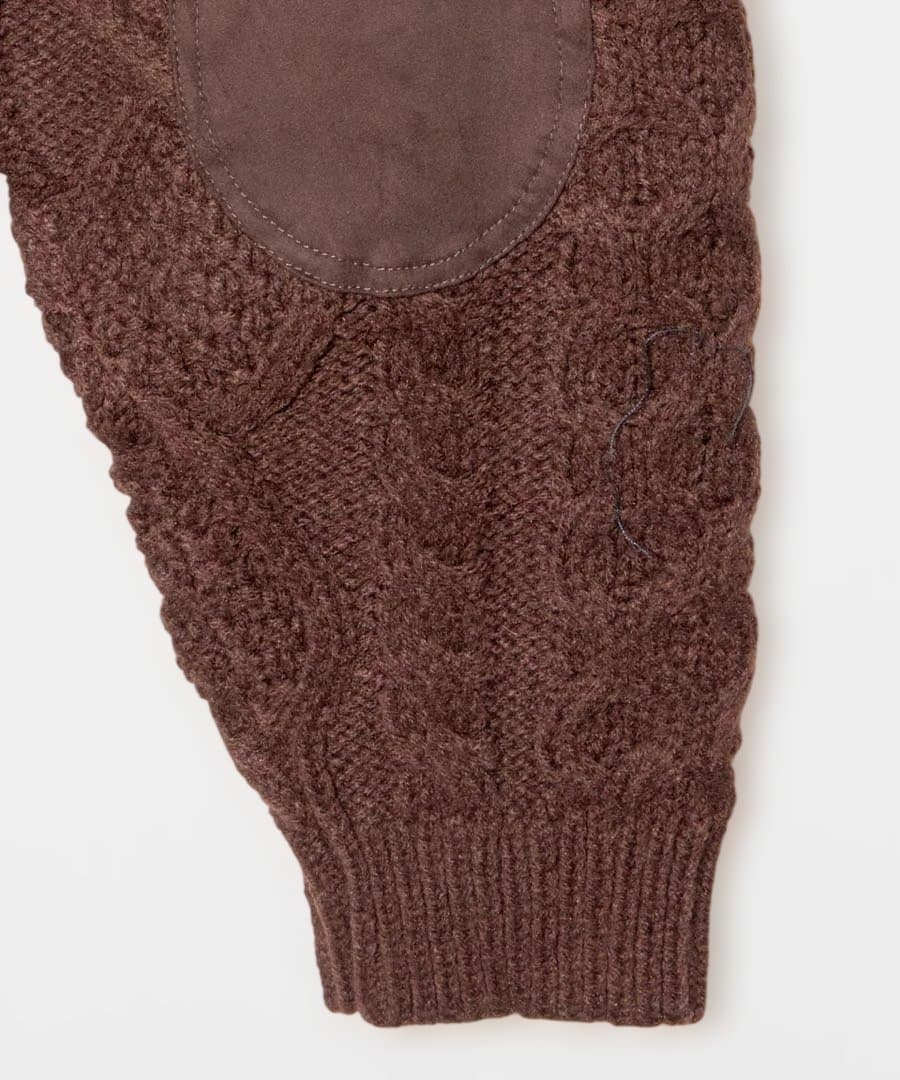 Adeダークブラウン ケーブルニット 長袖