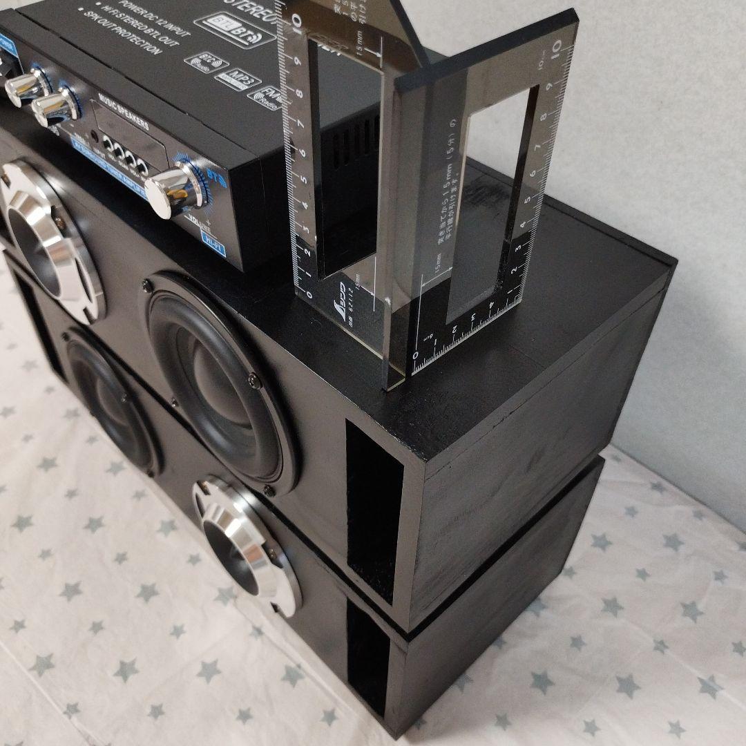 4インチ2way 新設計ロ―ド2ホ―ンスピーカ―、Bluetoothアンプ FM