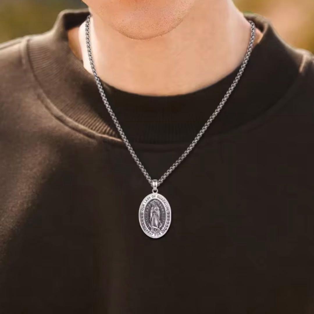 3D(立体)彫刻マリアメダルネックレス｜Silver925｜シルバー925