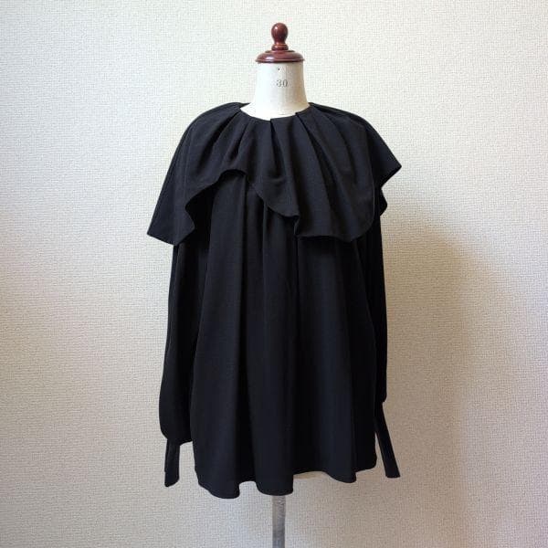 ENFOLD エンフォルド ウェーブカラー プルオーバー ネイビー 38