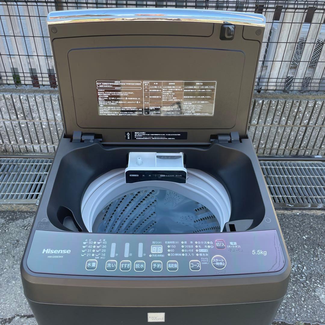 Hisense2018年製5.5㎏全自動洗濯機 マットブラック 送料無料