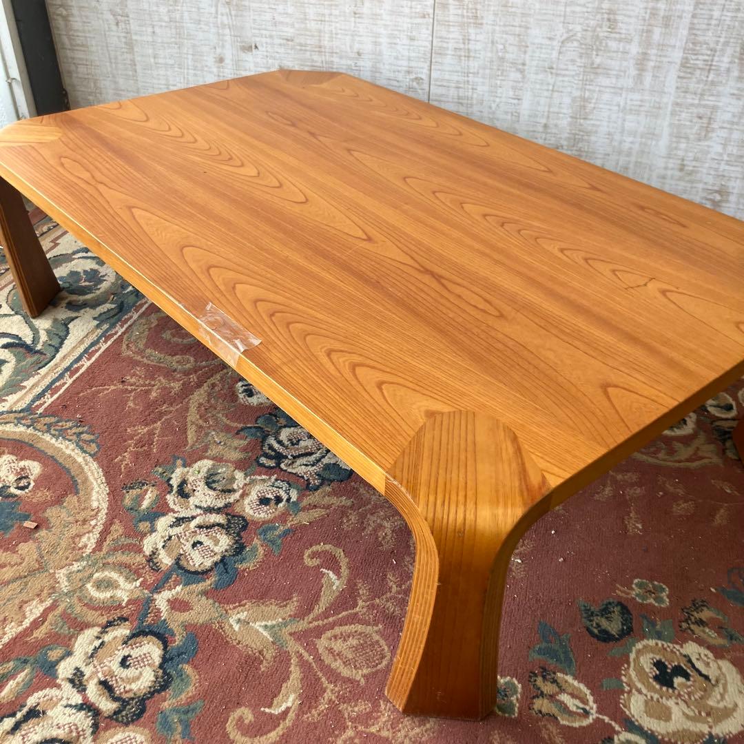 昭和レトロ プライウッド 大型座卓 曲げ木 ローテーブル 木製センターテーブル